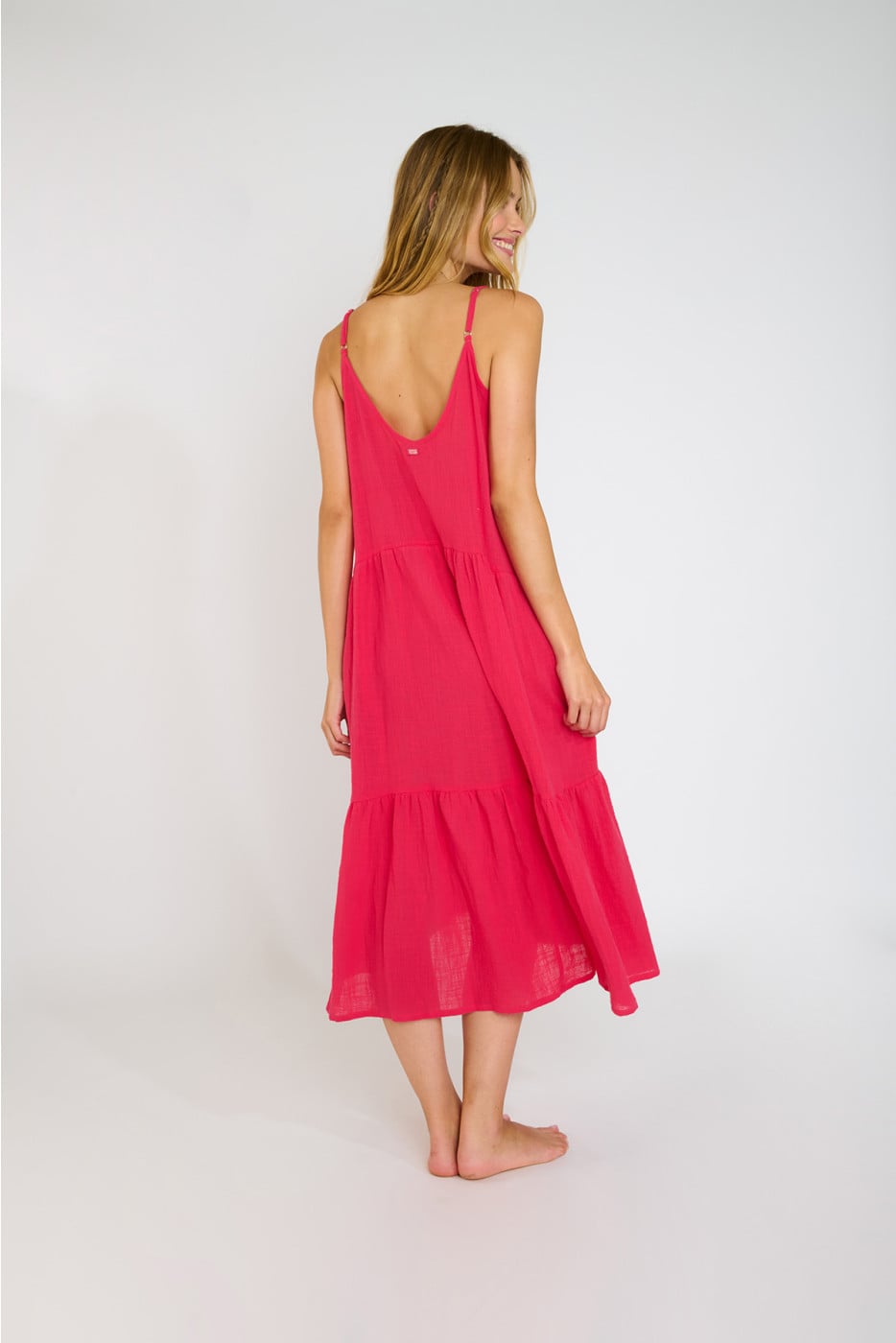 LAGUNA CAMERON roze katoenen lange jurk - 3