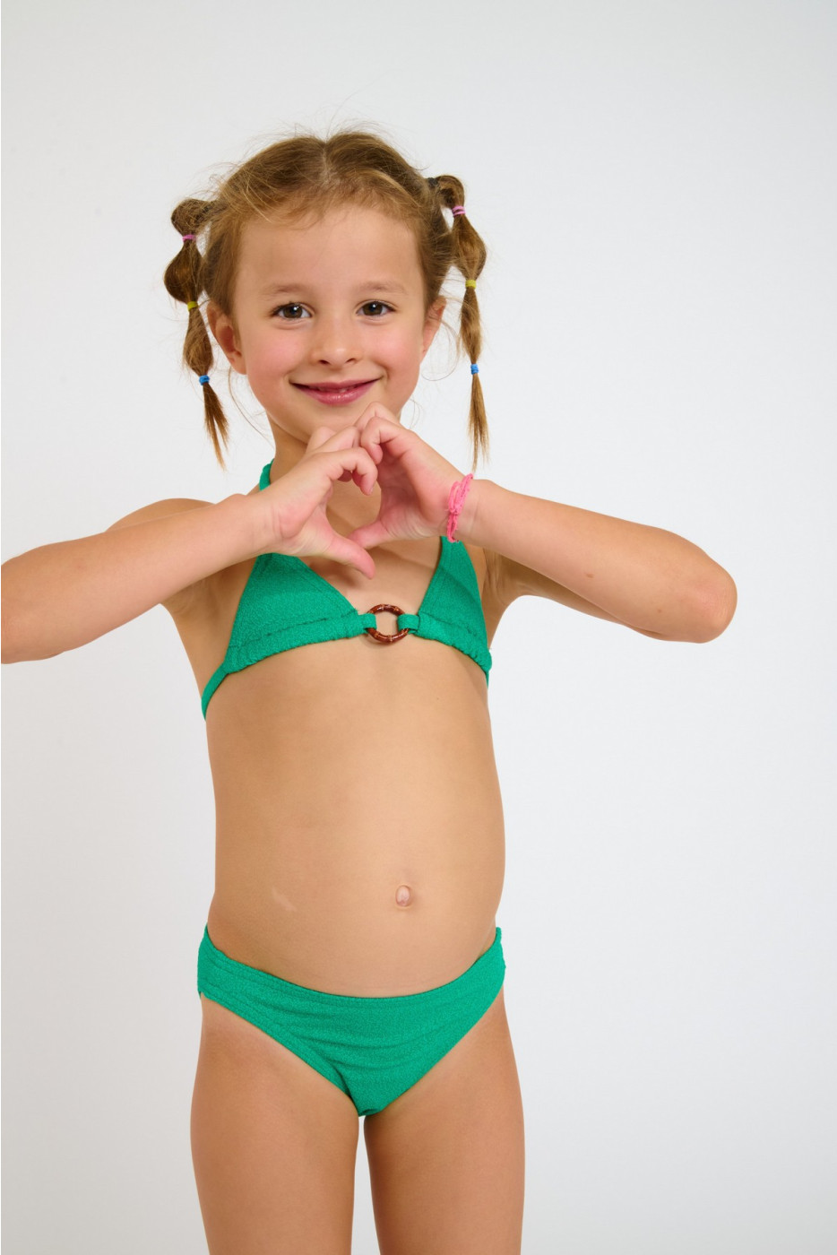 M ACACIA SANTAYA green triangle two-piece swimsuit for girls