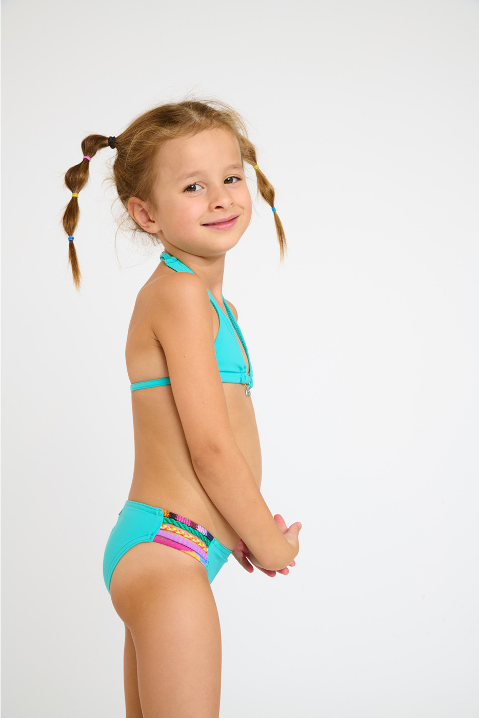 Maillot de bain 2 pièces turquoise pour fille M KLAYA SPRING