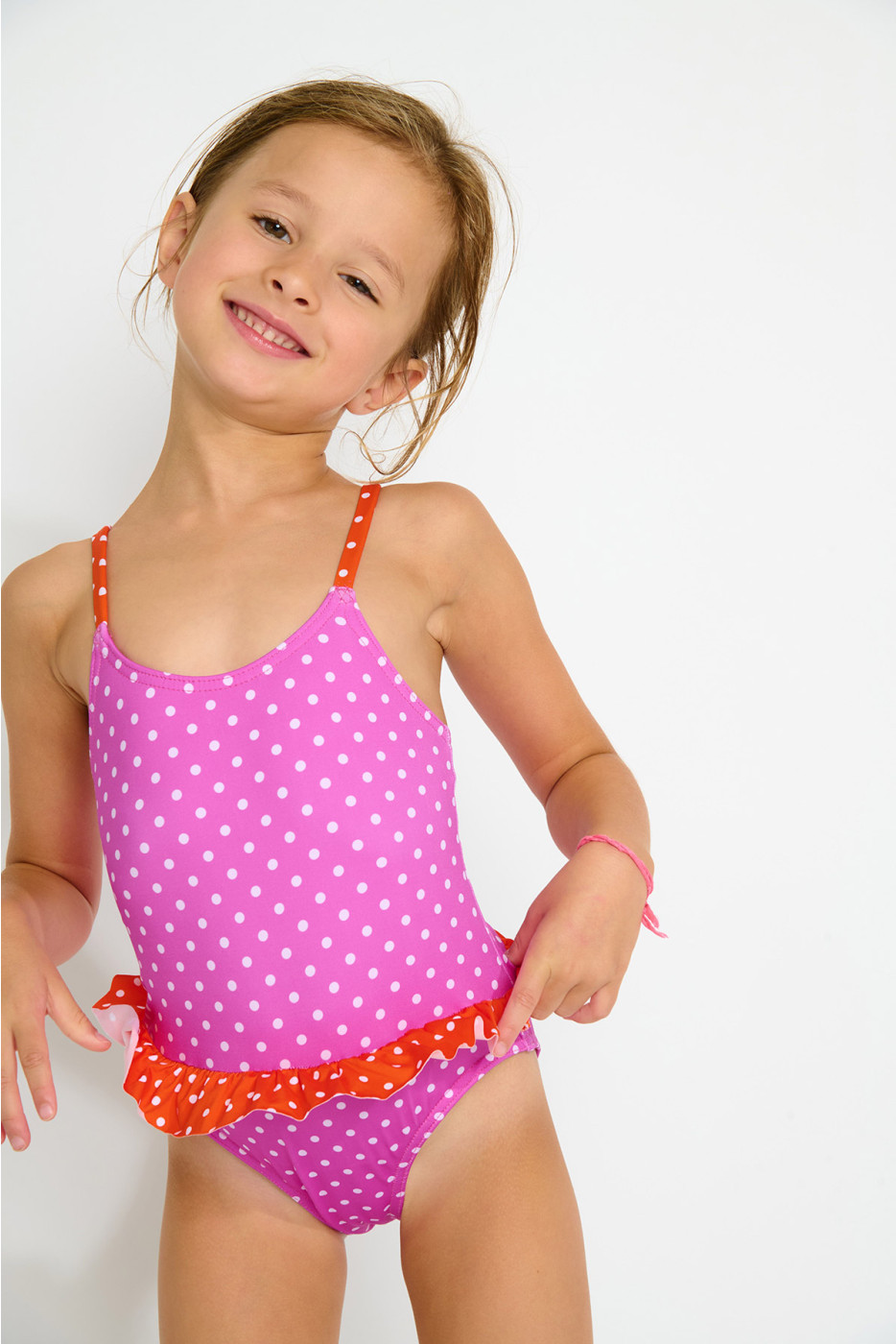 Bañador rosa para niña M LEAFY SPLASHMANIA