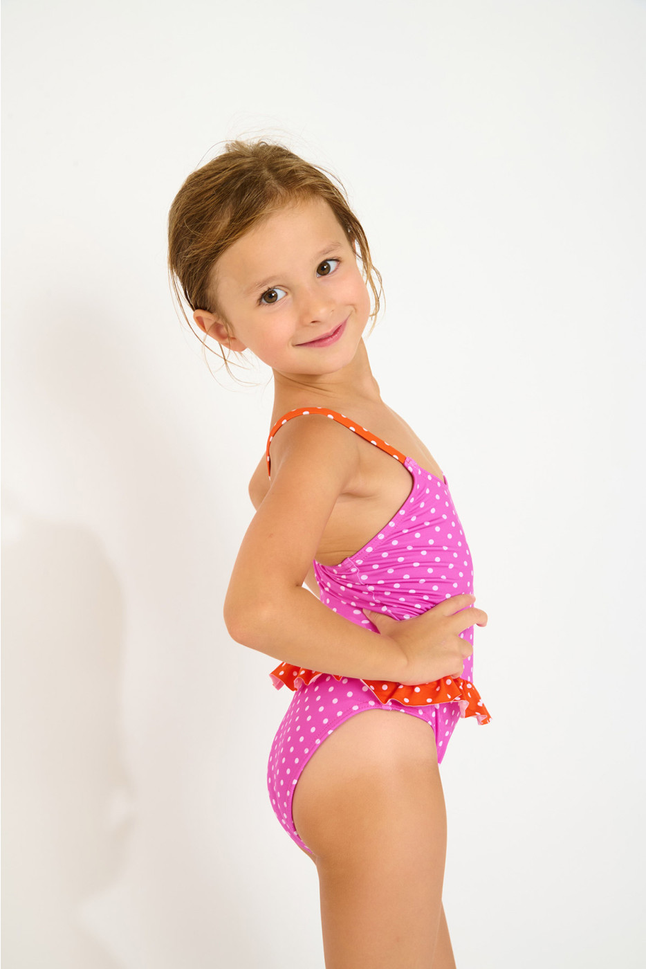 Bañador rosa para niña M LEAFY SPLASHMANIA