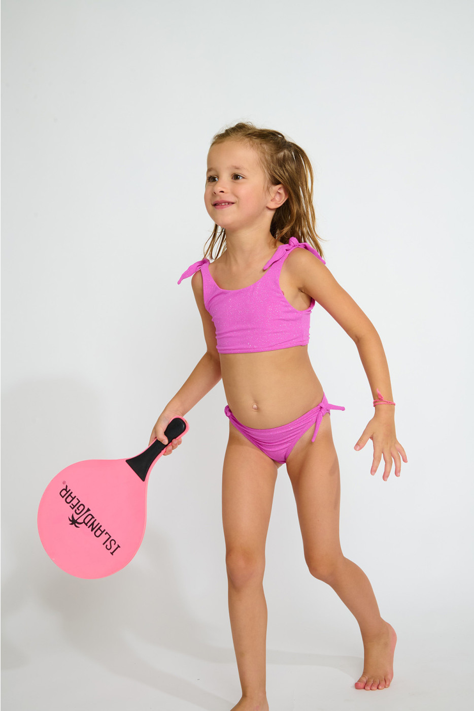 M PEANUTS SPARKLESUN fuchsia two-piece swimsuit for girls