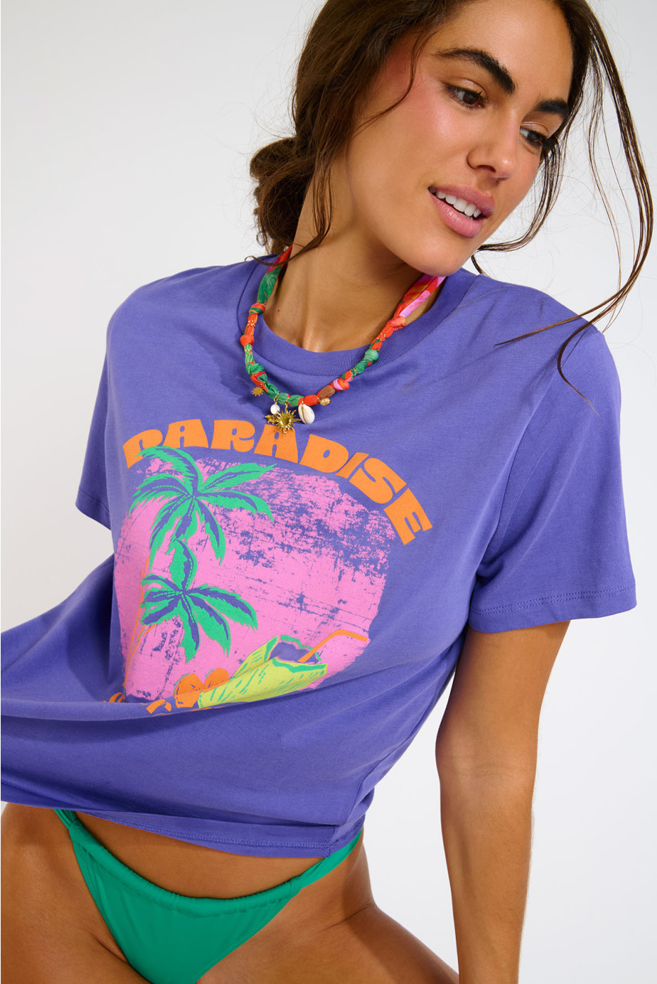 T-shirt ample violet avec imprimé PARAJA BAYLIFE