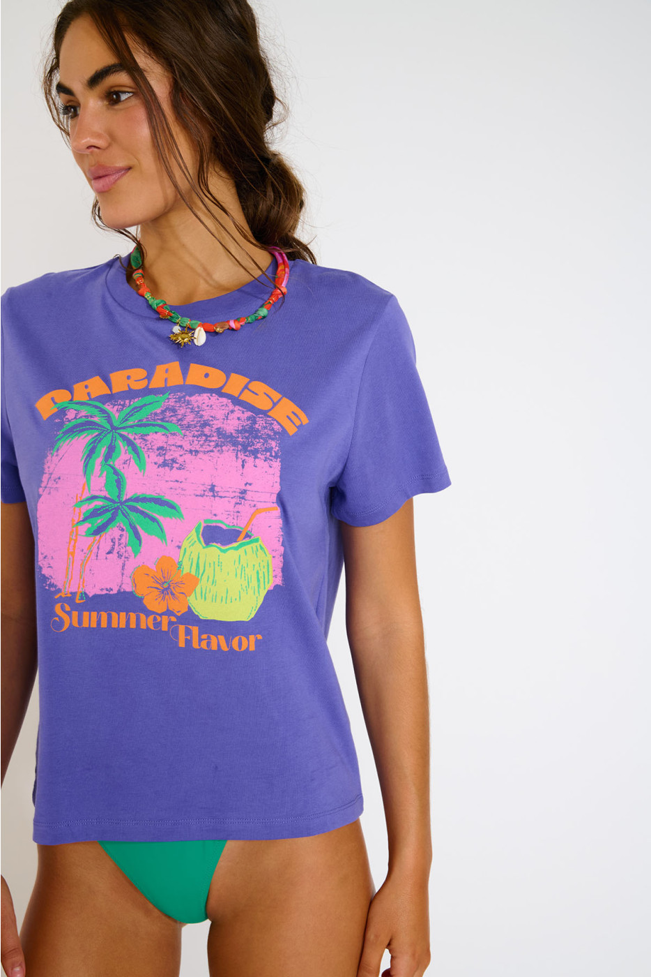 T-shirt ample violet avec imprimé PARAJA BAYLIFE