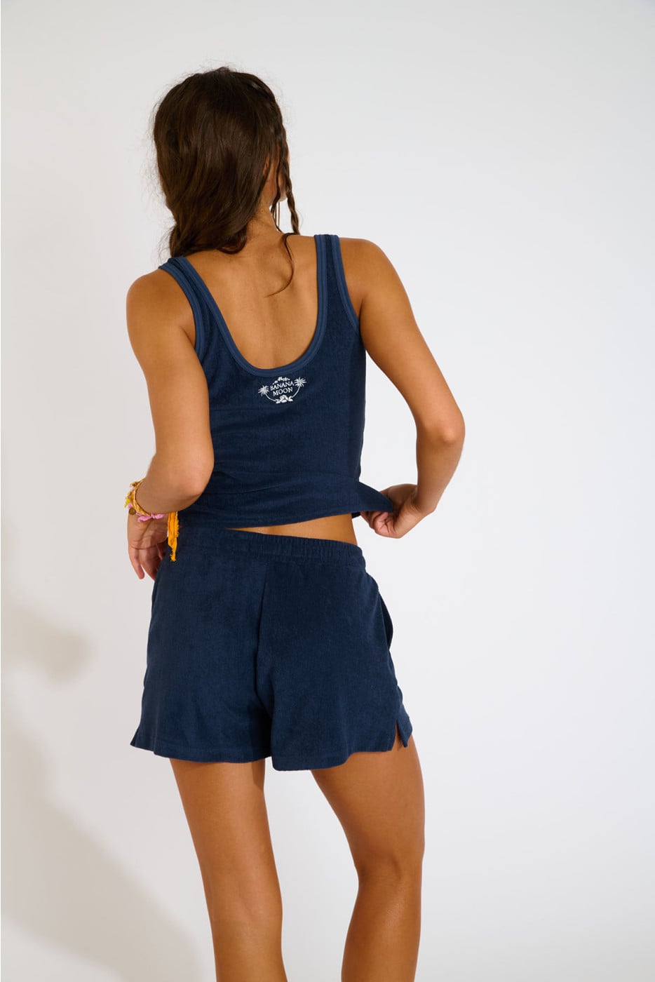 RILEY SEASPONGE navy terry cloth shorts - 2