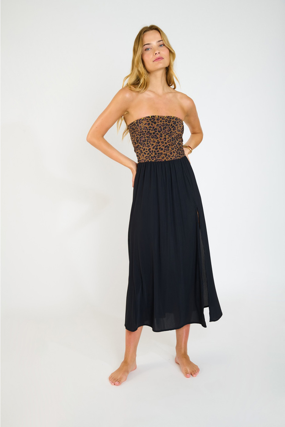 Abito senza spalline con stampa leopardata ZYRAH SERENELY - 4