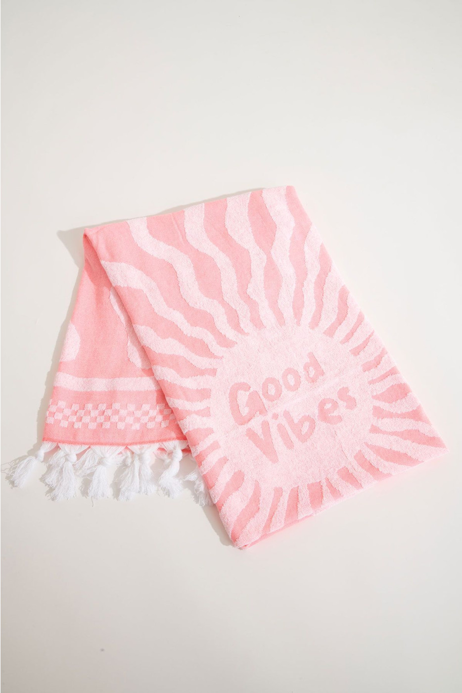 RENATA FOUTASLY Roze stranddoek met seventies-print 