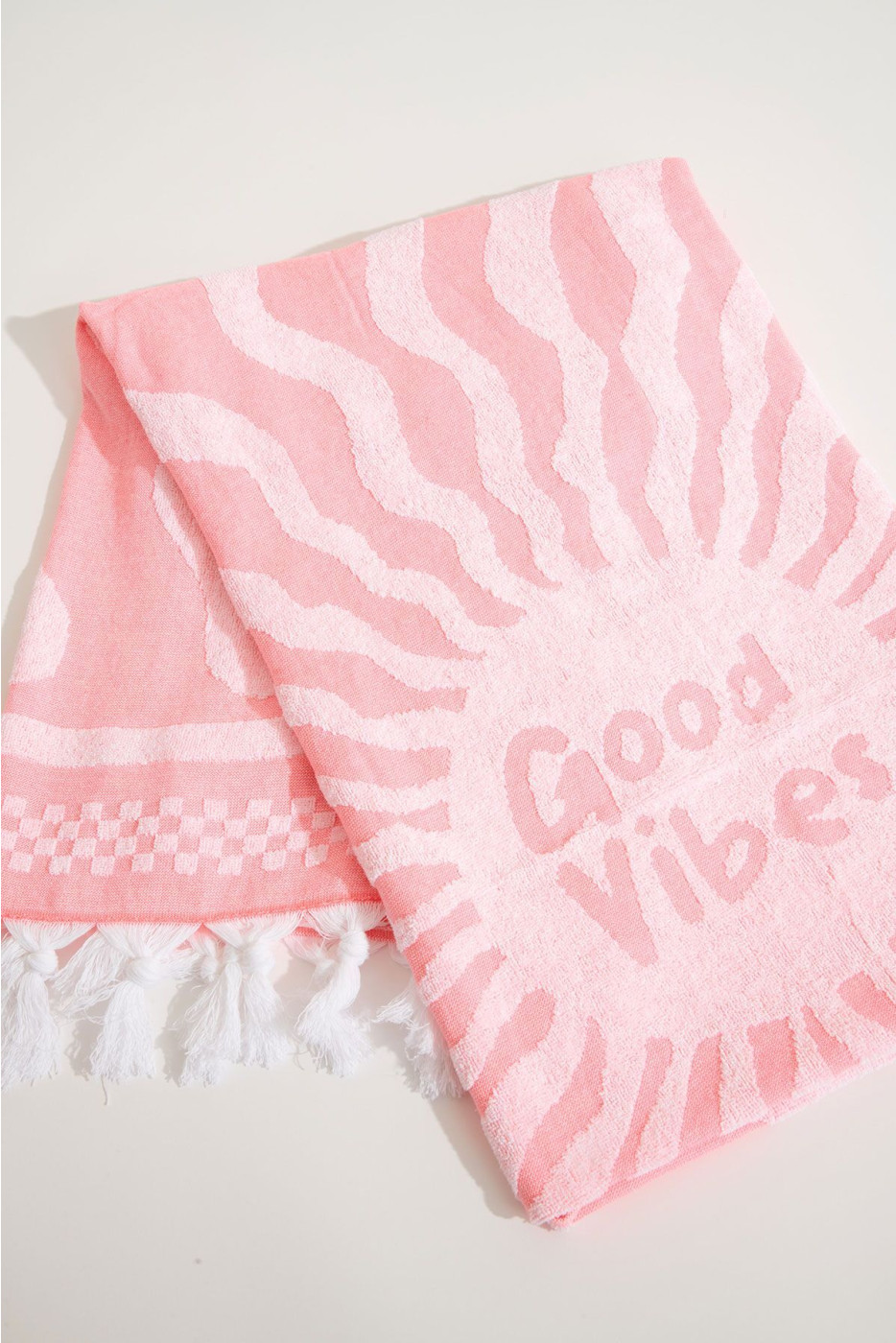 RENATA FOUTASLY Roze stranddoek met seventies-print 