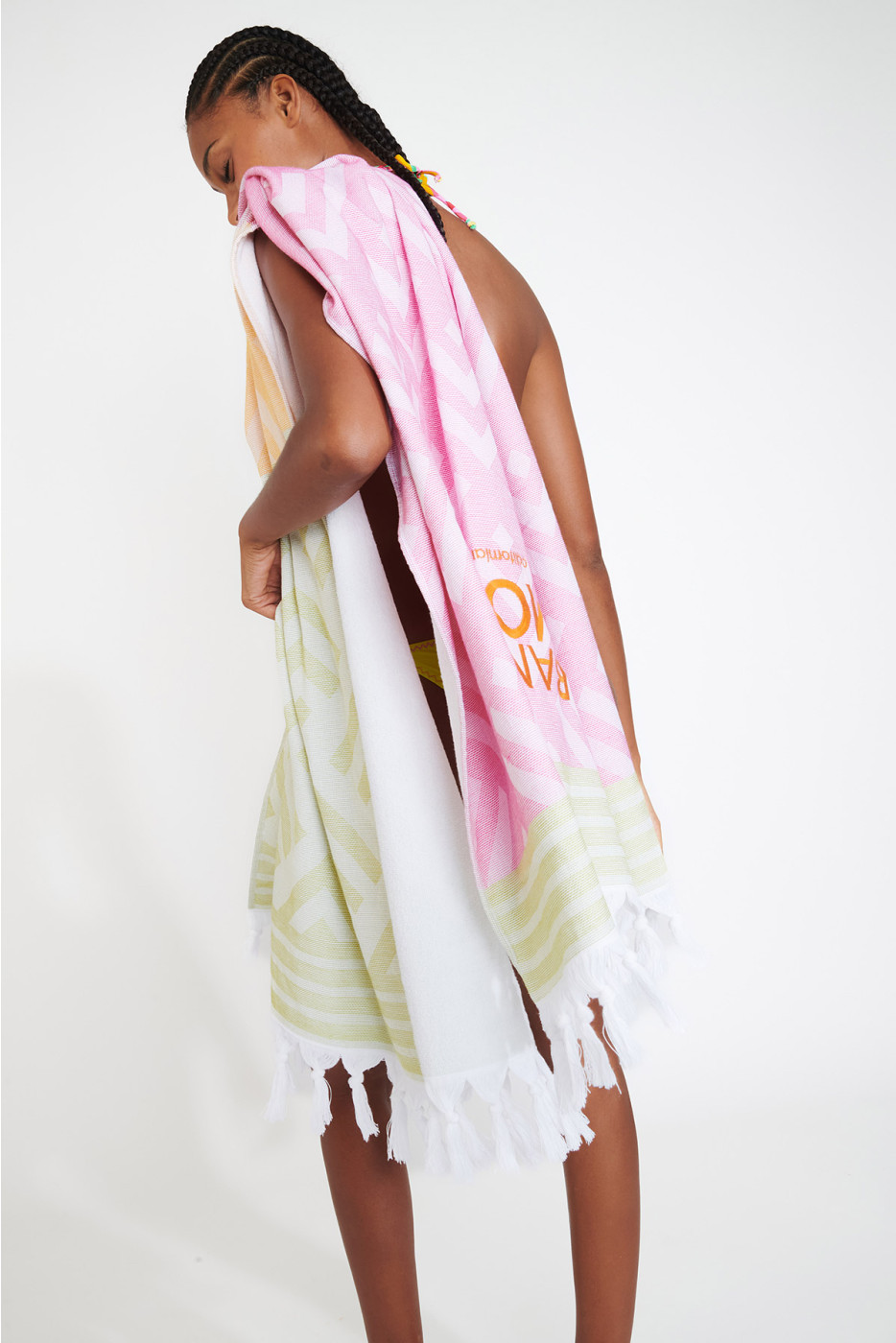RIMBAY MELLO diamond-patterned beach fouta - 3