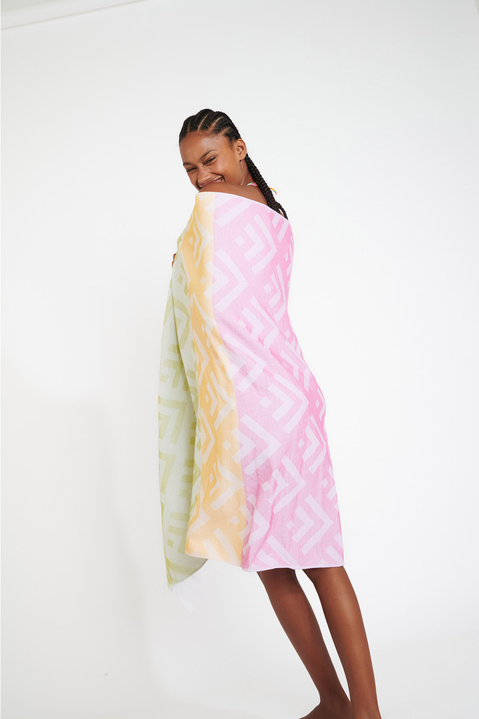 RIMBAY MELLO diamond-patterned beach fouta - 5