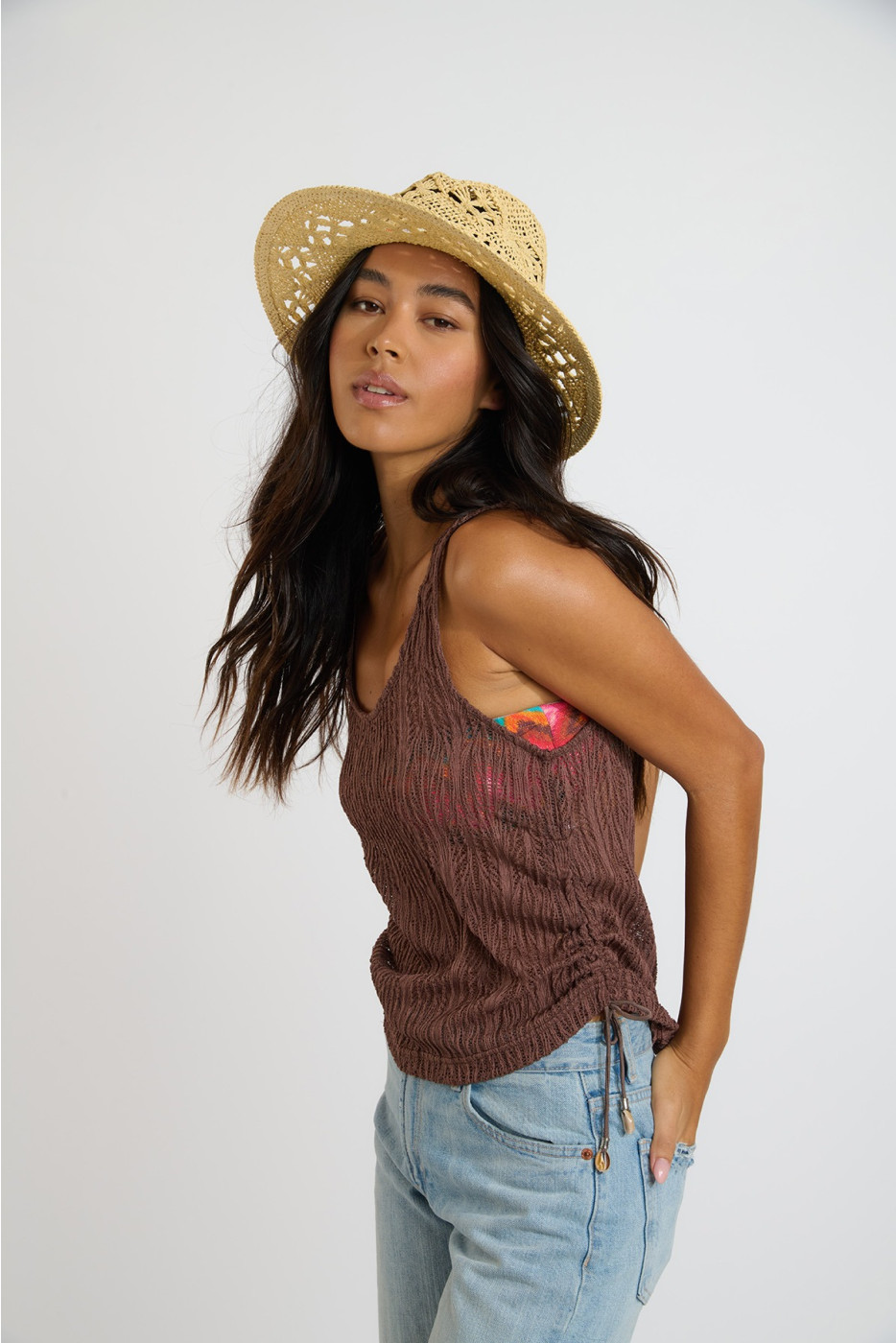 CHASE RODEODRIVE dames raffia hoed - 1