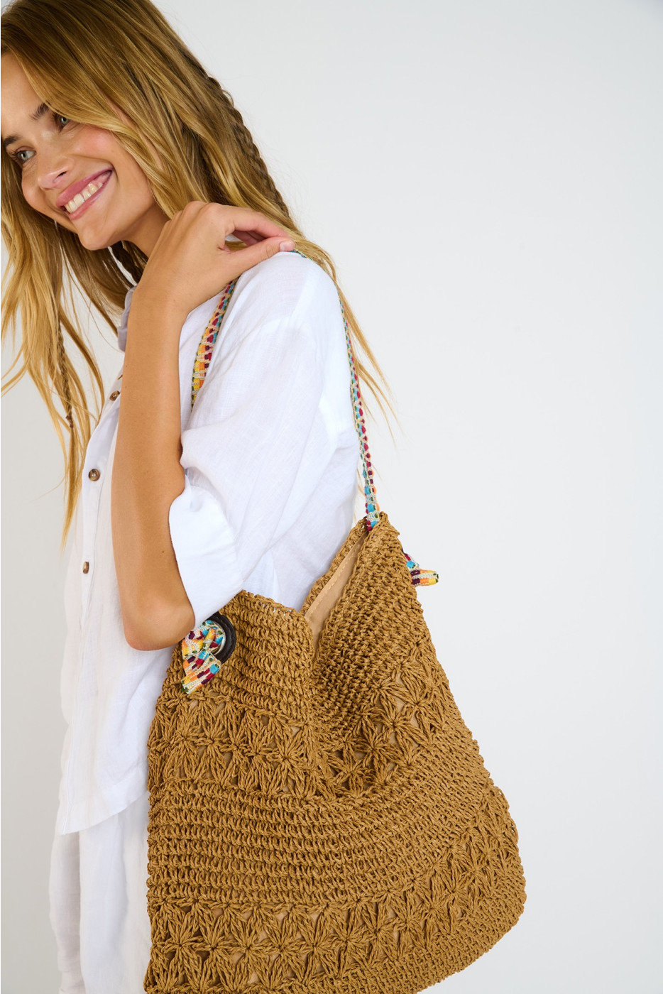 TAZCA PRESCOTT raffia tas - 4
