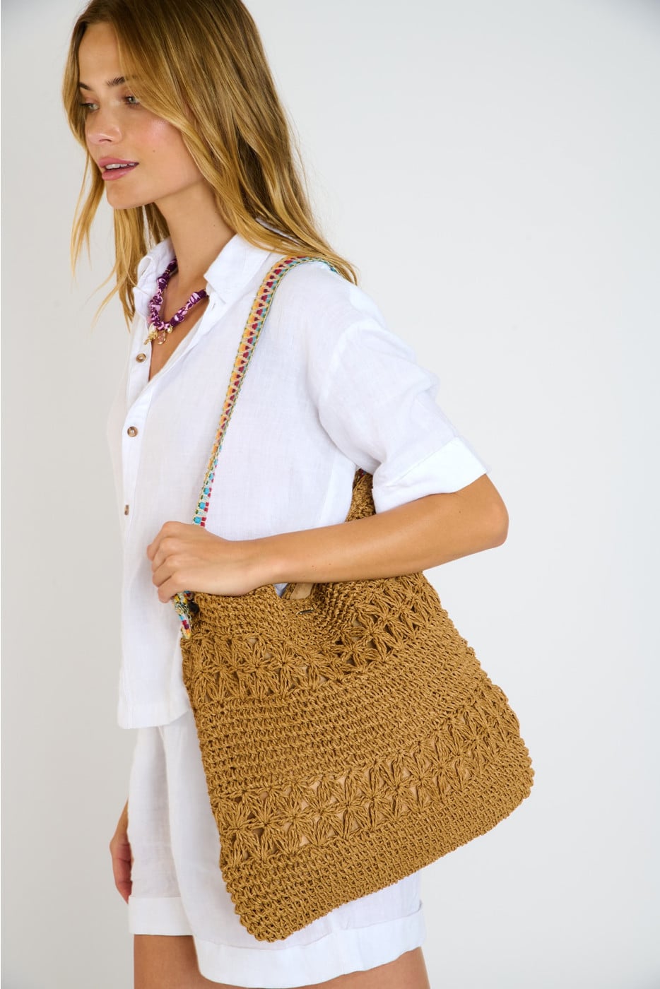 TAZCA PRESCOTT raffia tas - 3
