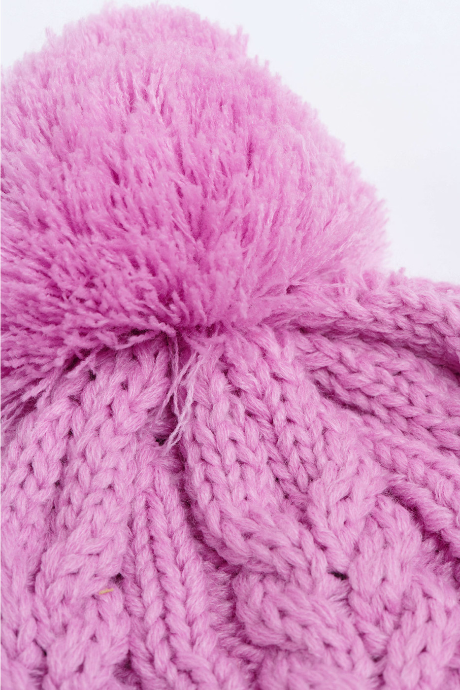 Howson Lemonwood candy pink cable knit beanie with pompon - 6