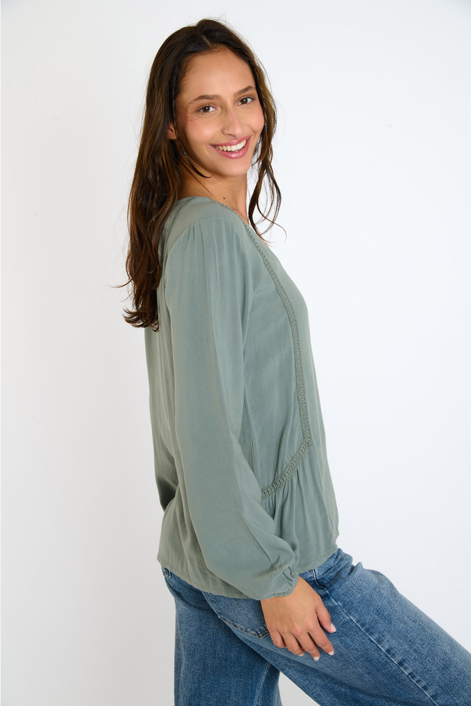 Blouse manches longues kaki OLIMPO SARABETH