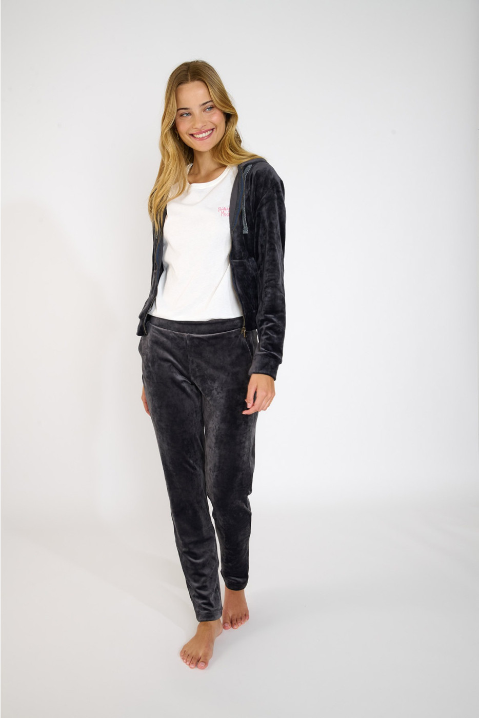 Pantaloni grigi in velluto KEENAN SEALAKE - 1