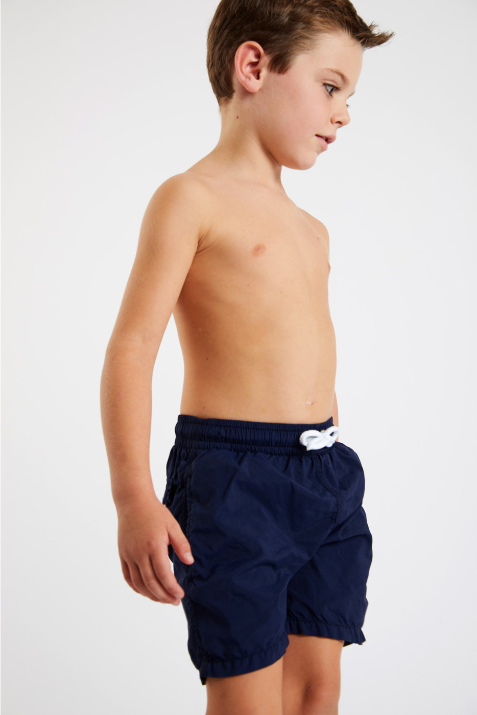 M AIR BASTOU Children's plain navy blue swim shorts - 5