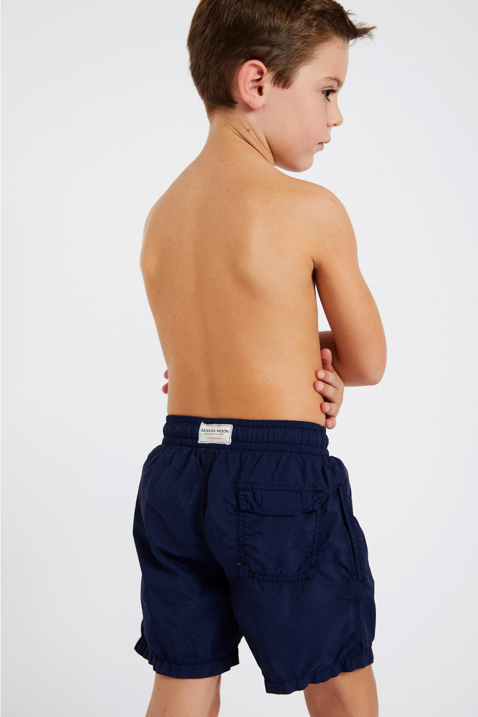 M AIR BASTOU Children's plain navy blue swim shorts - 7
