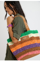 Sac cabas en rafia rayé ACHILLE MACKINAW