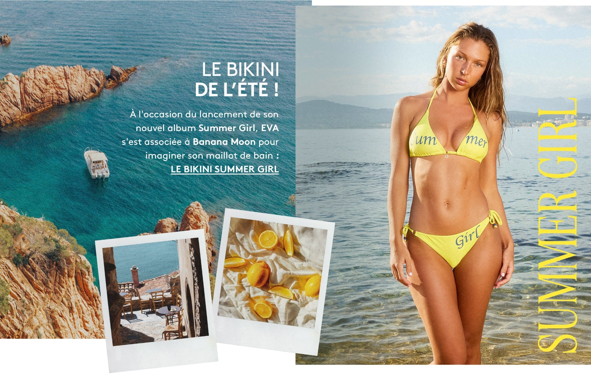 La collaboration EVA X BANANA MOON Bikini jaune CRICOLINA SUMMERGIRL