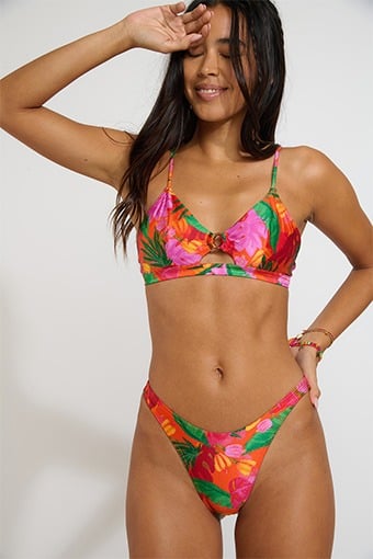 Maillot de bain 2 pièces imprimé orange MELIO & RITA ALAMEA Maillot de bain 2 pièces coloré
