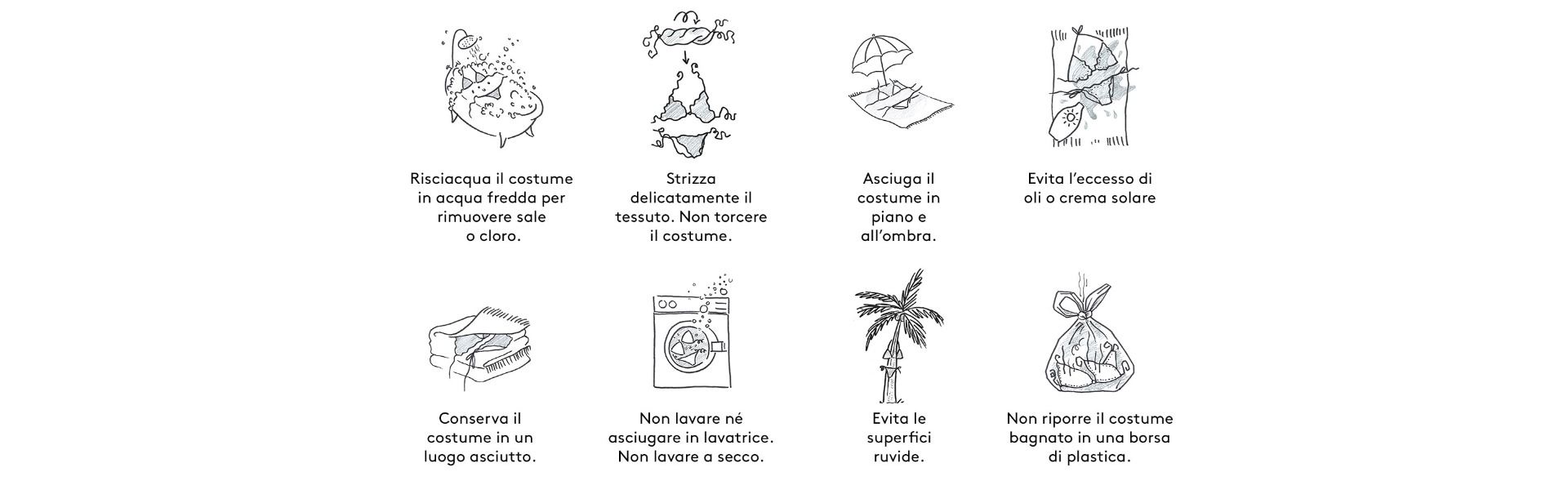 Consigli per la cura del costume da bagno Guida alla cura del costume da bagno: lavaggio, asciugatura e conservazione